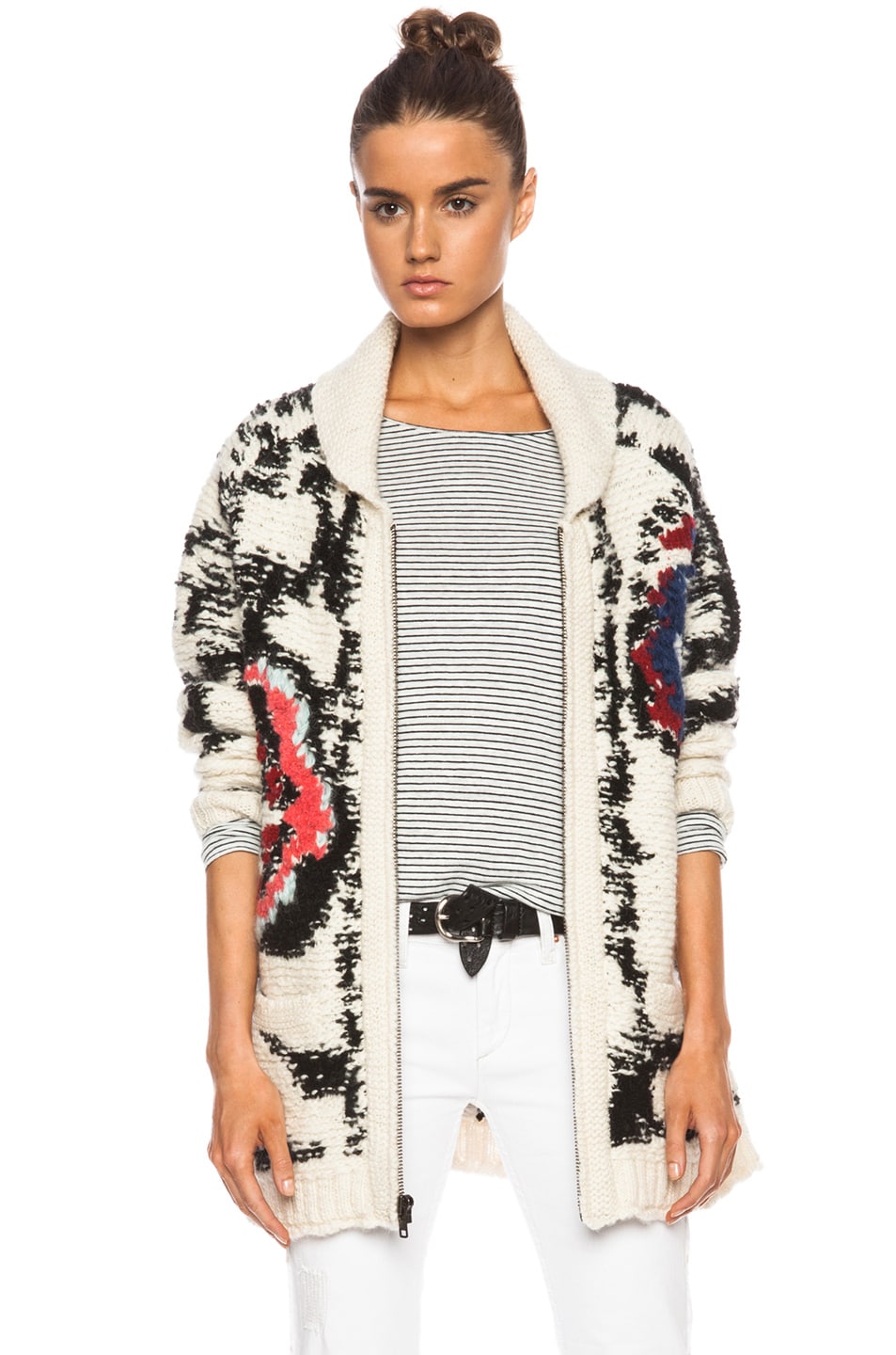 Image 1 of Isabel Marant Etoile Serra Arty Wool-Blend Knit in Off White