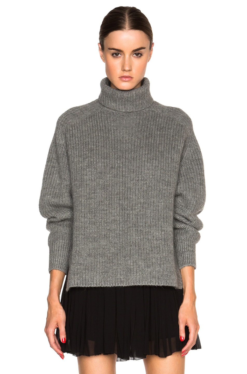 Image 1 of Isabel Marant Etoile Laney Alpaca Ribs Turtleneck Sweater in Grey