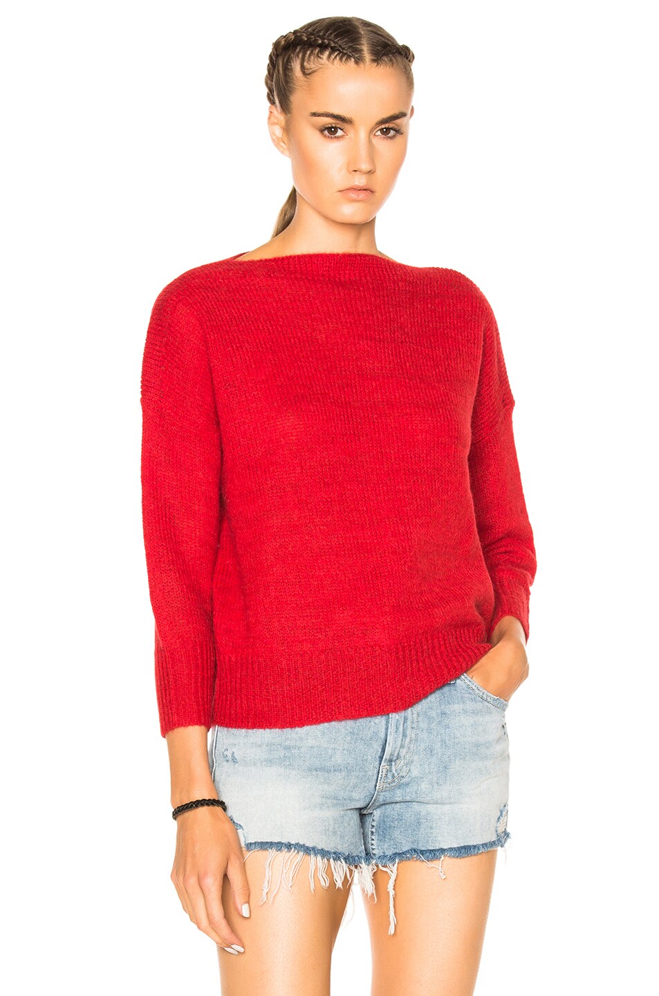 Image 1 of Isabel Marant Etoile Grace Alpaca Knit Sweater in Red