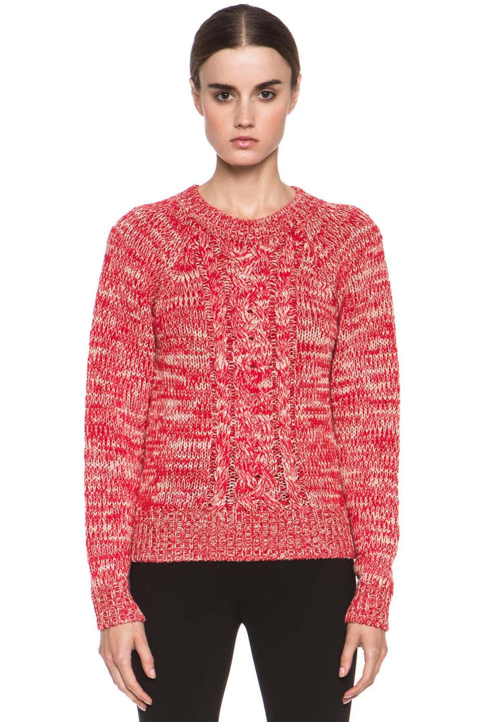 Image 1 of Isabel Marant Etoile Delta Sporty Knit in Ecru & Red