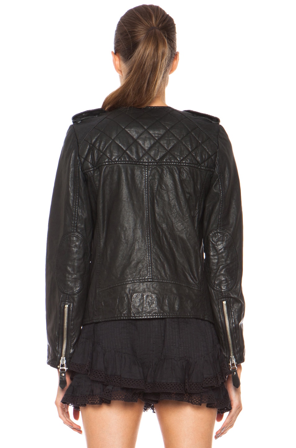 Isabel Marant Etoile Kady Washed Leather Jacket in Black FWRD