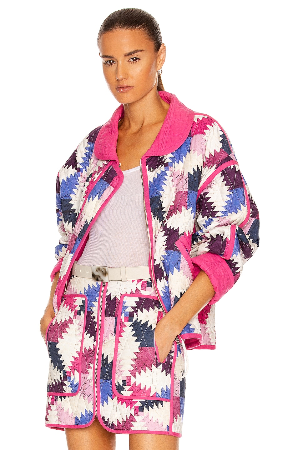 Image 1 of Isabel Marant Etoile Hazzle Jacket in Pink
