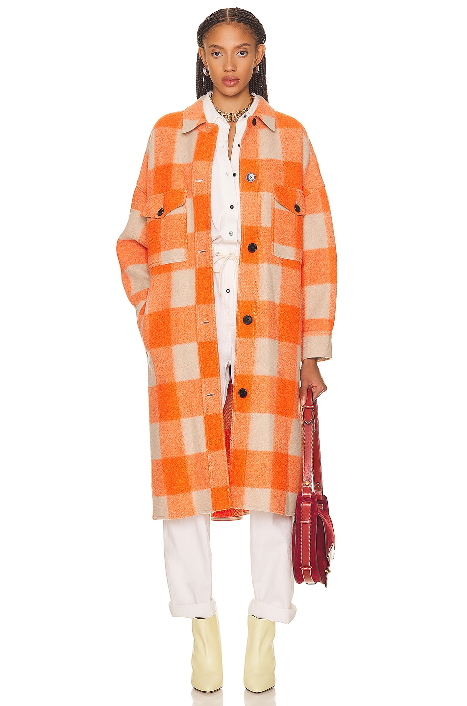 Image 1 of Isabel Marant Etoile Foontizi Blanket Coat in Orange