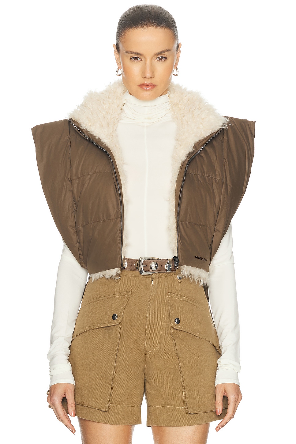 Image 1 of Isabel Marant Etoile Hoodiali Vest in Khaki