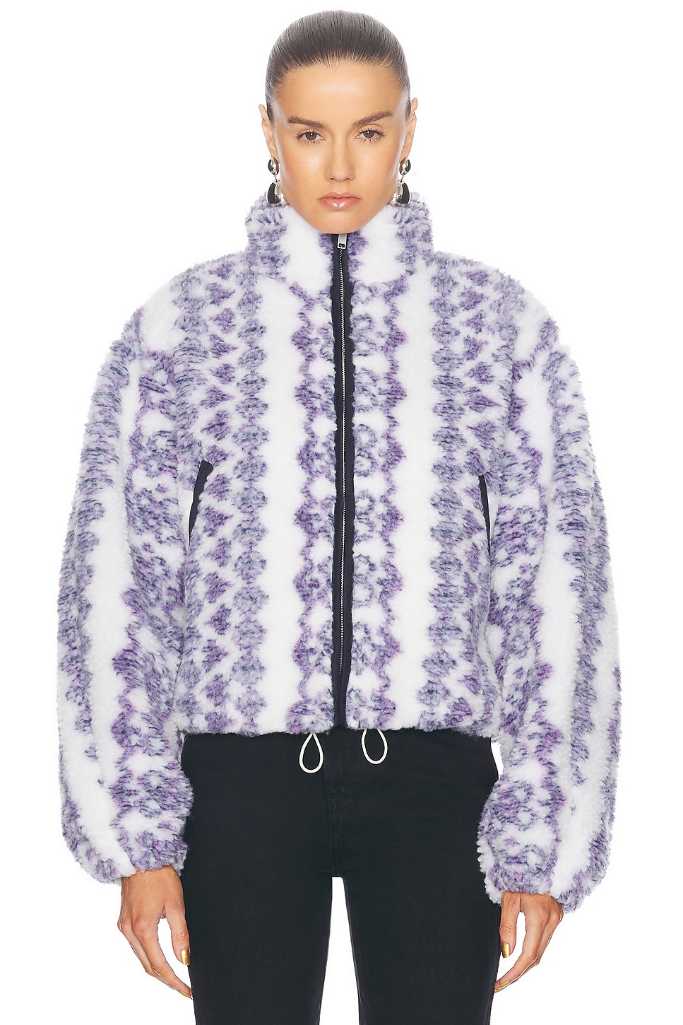 Shop Isabel Marant Étoile Mackensy Jacket In Ecru & Purple