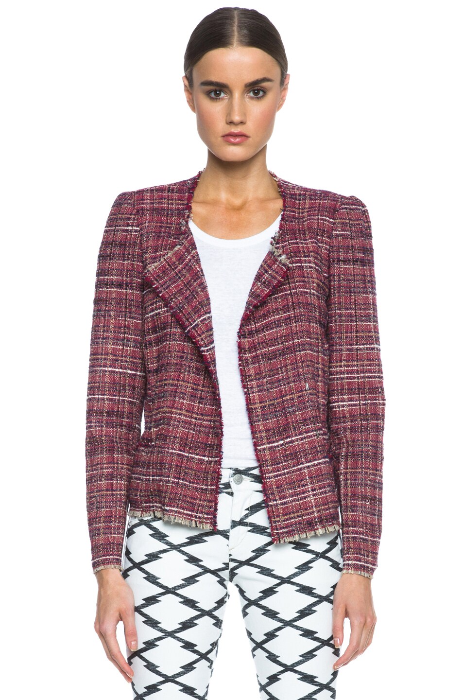 Image 1 of Isabel Marant Etoile Gaylord Summer Cowens Cotton-Blend Jacket in Red