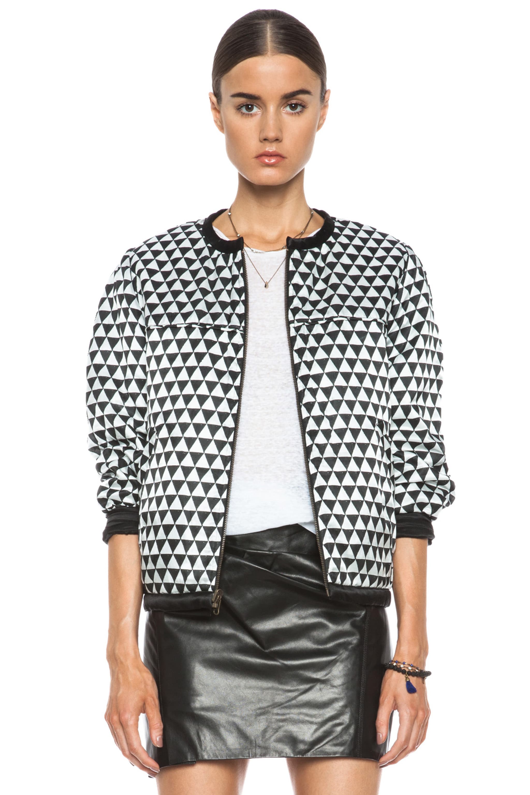 Isabel Marant Etoile Laitlyn Quilted Silk Jacket in Black FWRD