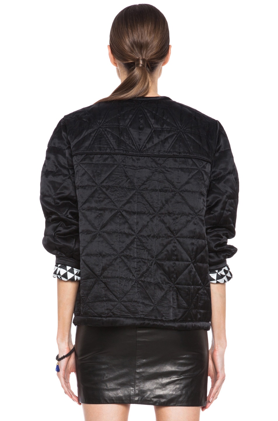 Isabel Marant Etoile Laitlyn Quilted Silk Jacket in Black FWRD