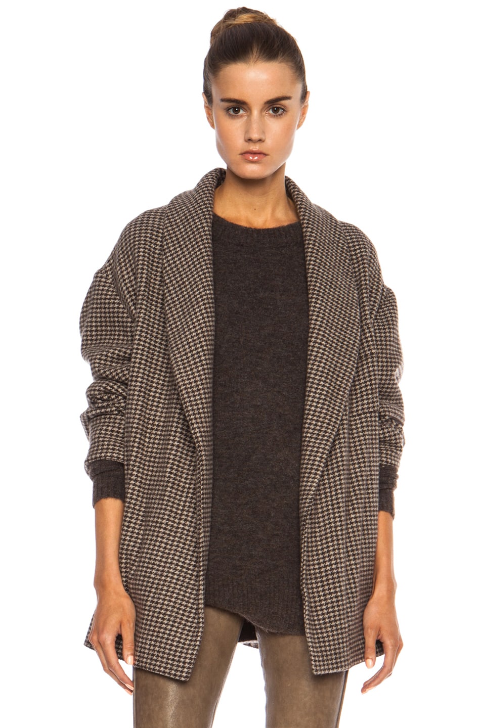 Image 1 of Isabel Marant Etoile Janelle Heavy Wool-Blend Jacket in Brown