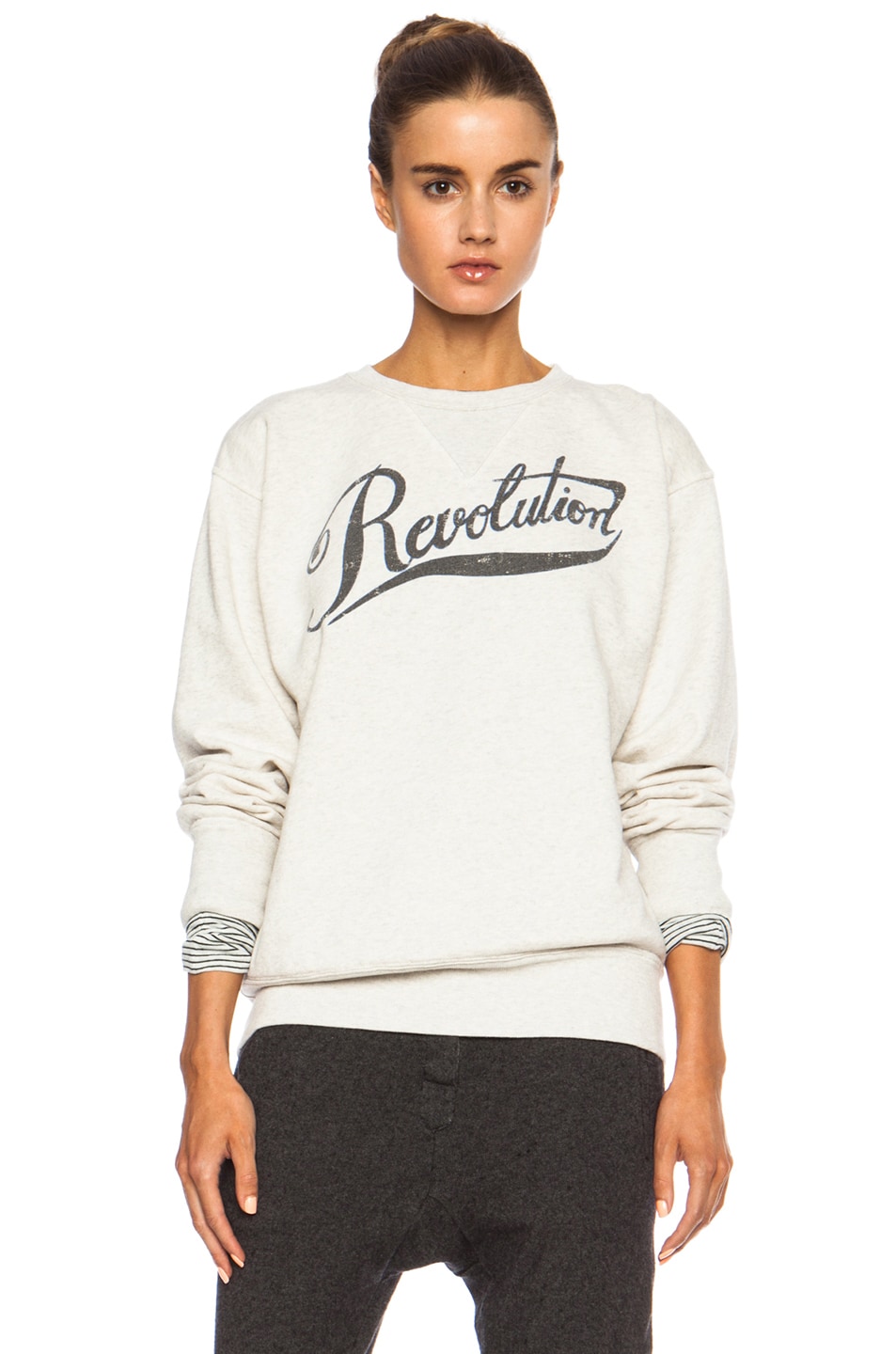 Image 1 of Isabel Marant Etoile Gillian Revolution Cotton-Blend Sweatshirt in Off White