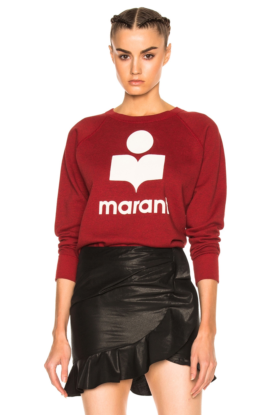 Isabel Marant Etoile Milly Marant Crewneck Sweatshirt in Red | FWRD