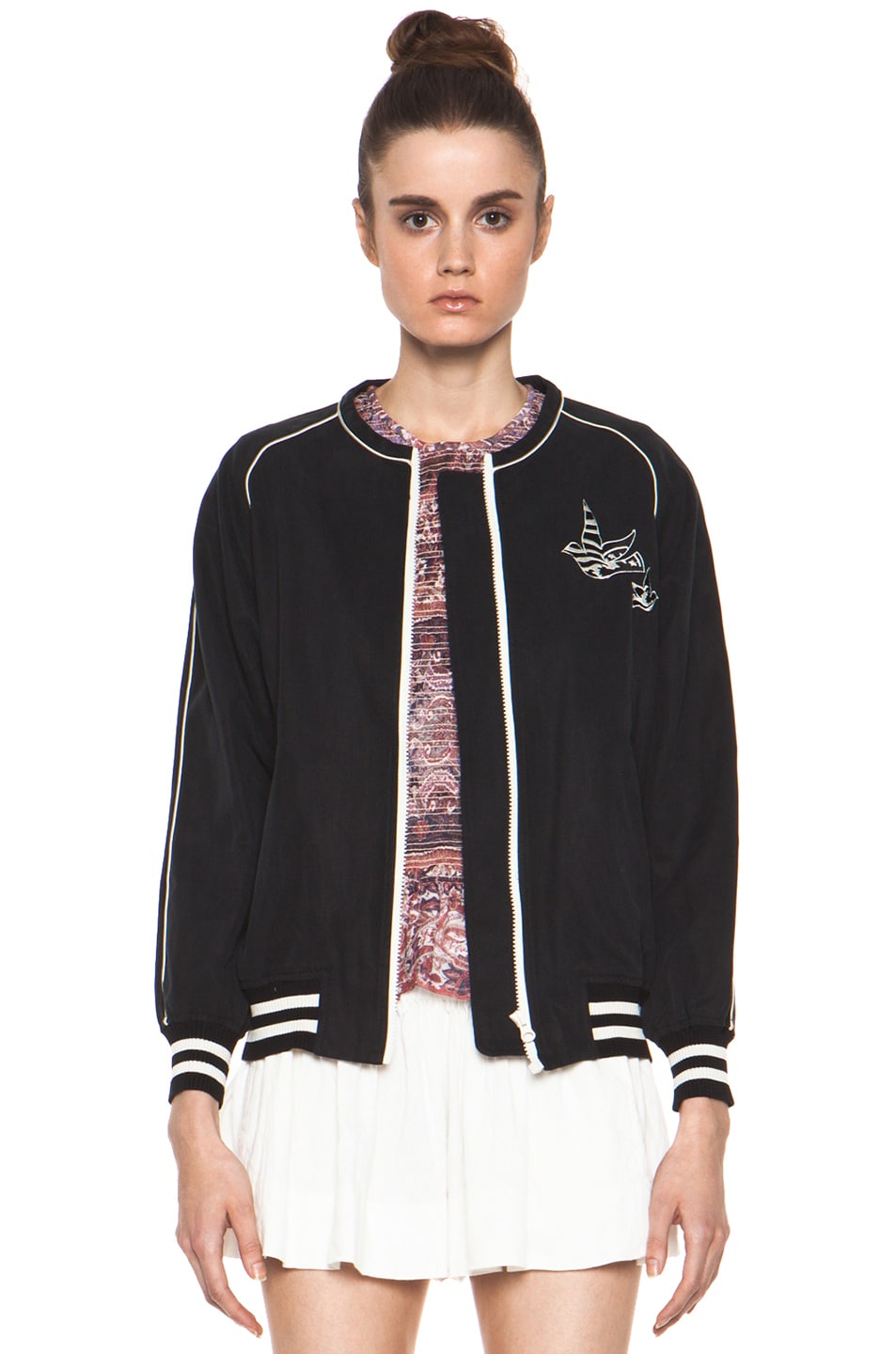 Isabel Marant Etoile Anderson Slouchy Cotton Drill Jacket in Noir | FWRD