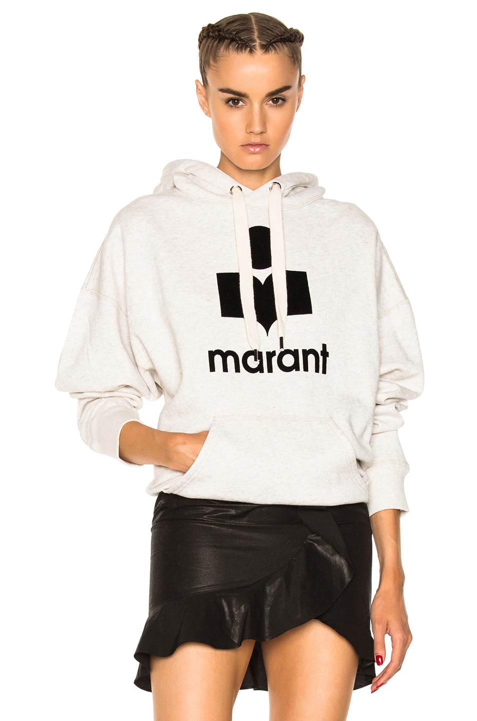 Image 1 of Isabel Marant Etoile Mansel Marant Hooded Sweatshirt in Ecru
