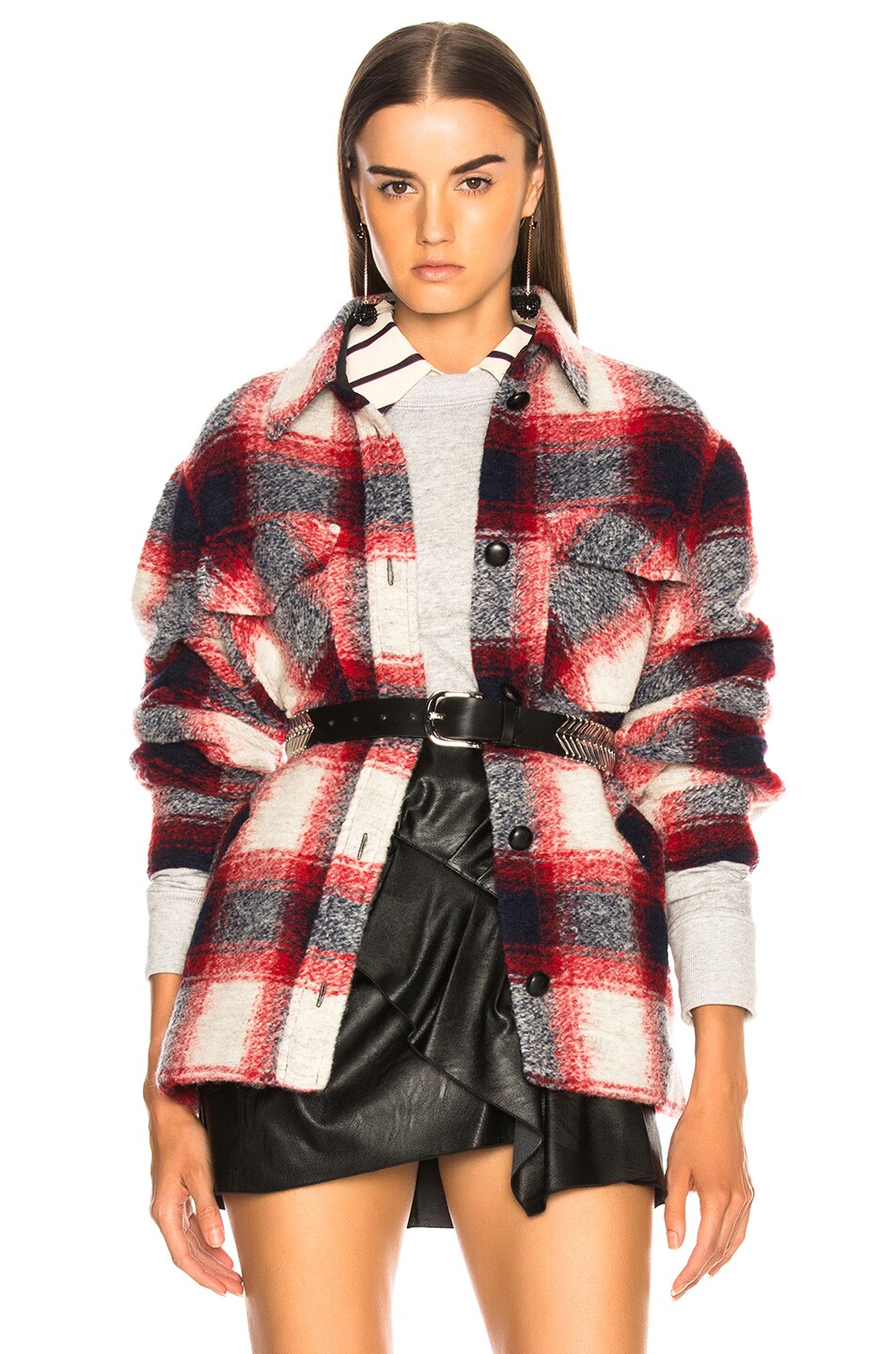 Image 1 of Isabel Marant Etoile Gast Jacket in Red & Midnight