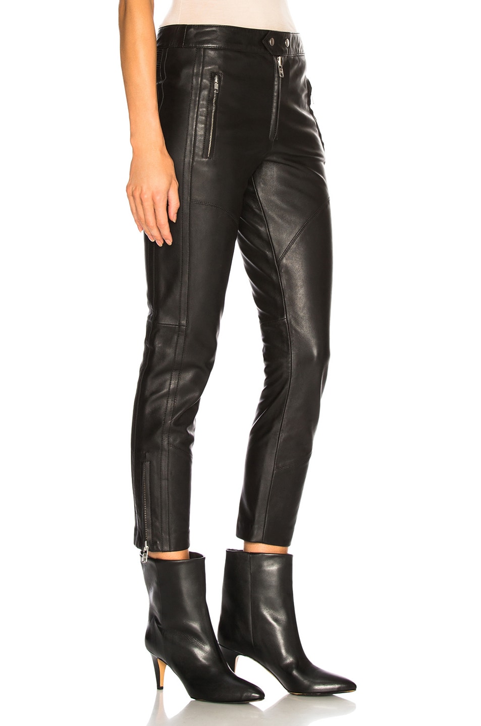 Isabel Marant Etoile Leather Aya Pant in Black | FWRD