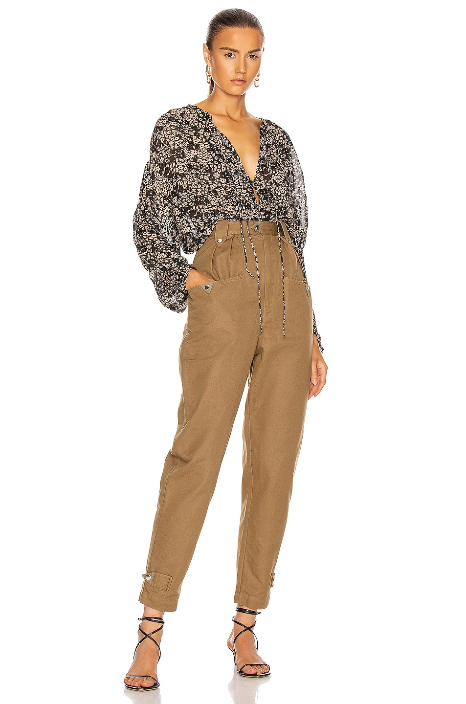 Isabel Marant Etoile Pulcie Pant in Khaki | FWRD