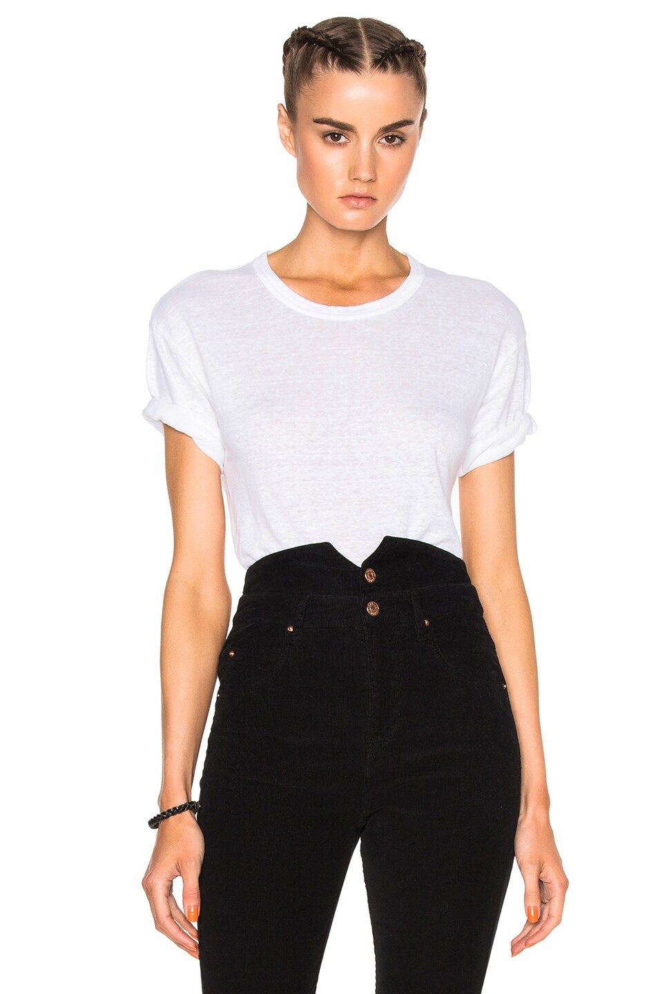 Image 1 of Isabel Marant Etoile Keiran Linen Tee in White