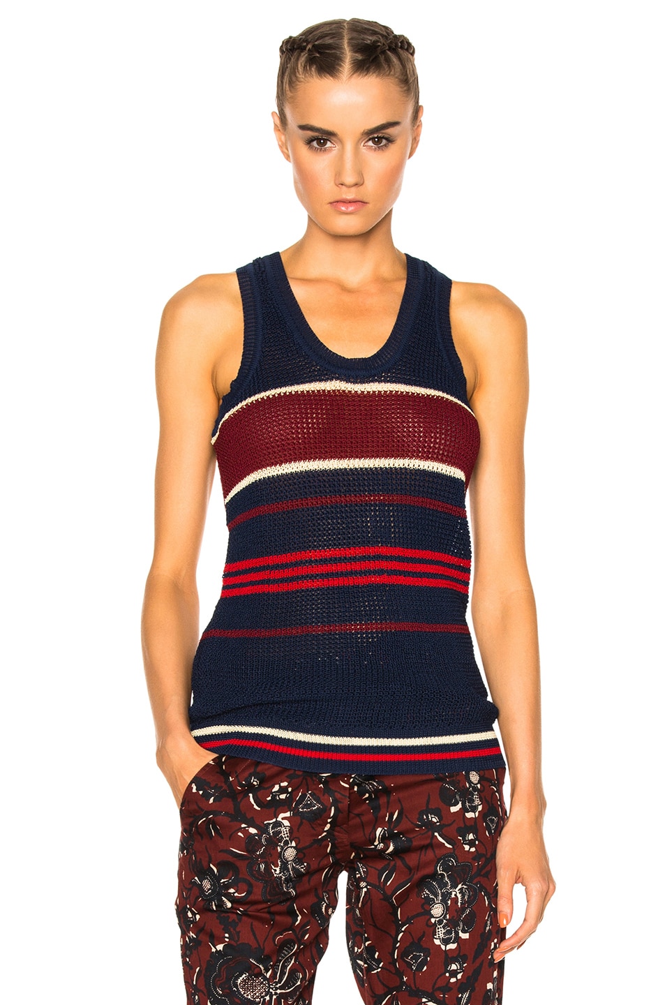 Image 1 of Isabel Marant Etoile Dully Striped Knit Top in Blue