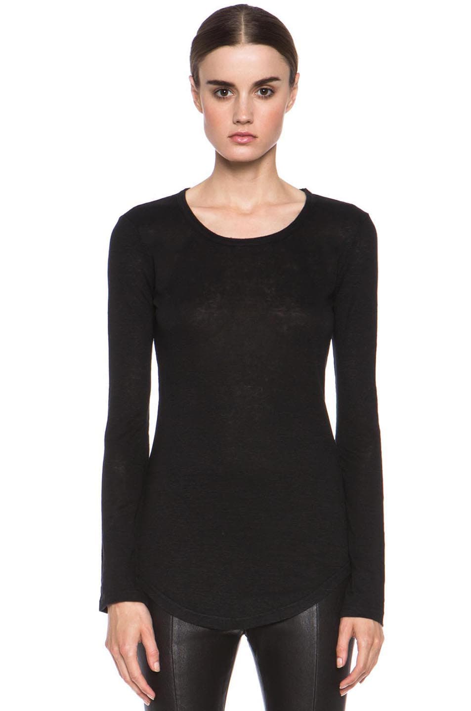Image 1 of Isabel Marant Etoile Lacy Linen Tee in Black