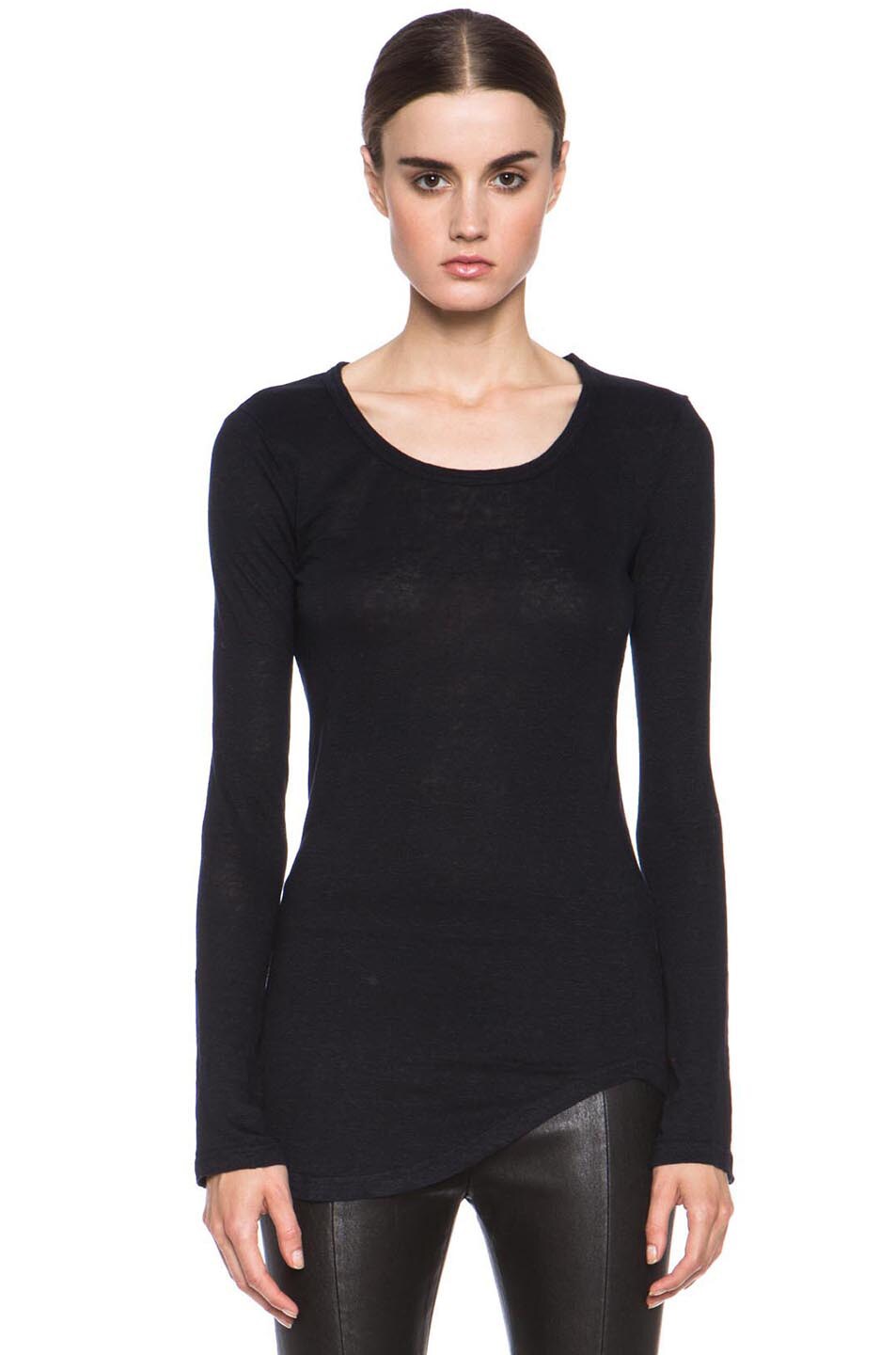 Image 1 of Isabel Marant Etoile Lacy Linen Tee in Midnight