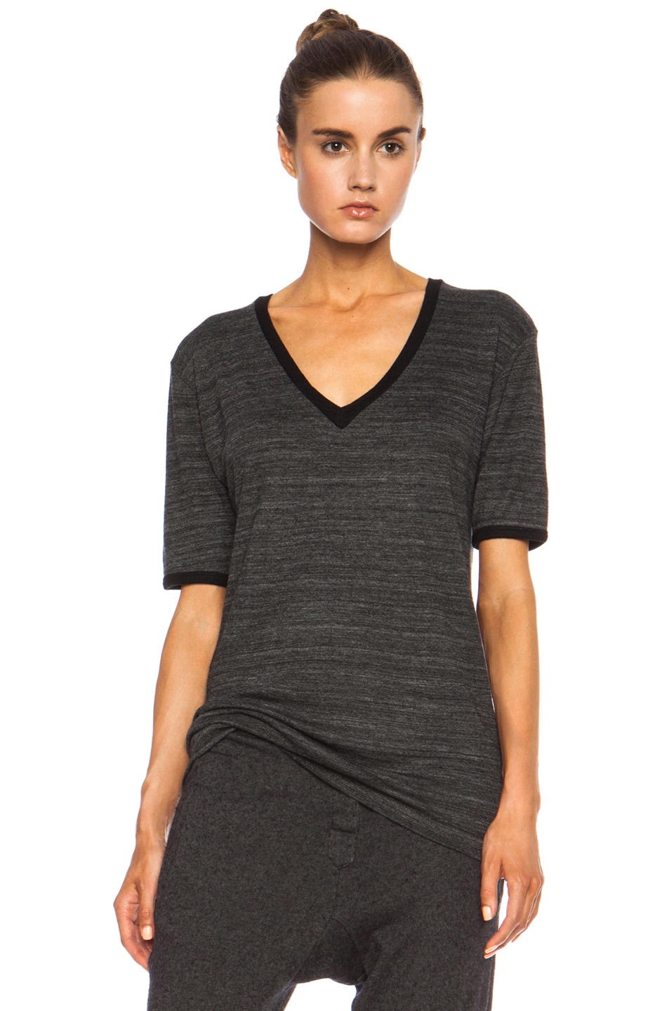 Image 1 of Isabel Marant Etoile Nella Heather Viscose-Blend Tee in Anthracite