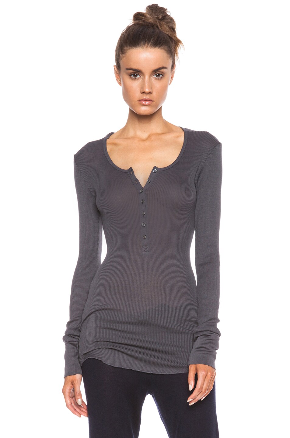 Image 1 of Isabel Marant Etoile Lamy Cotton Top in Anthracite