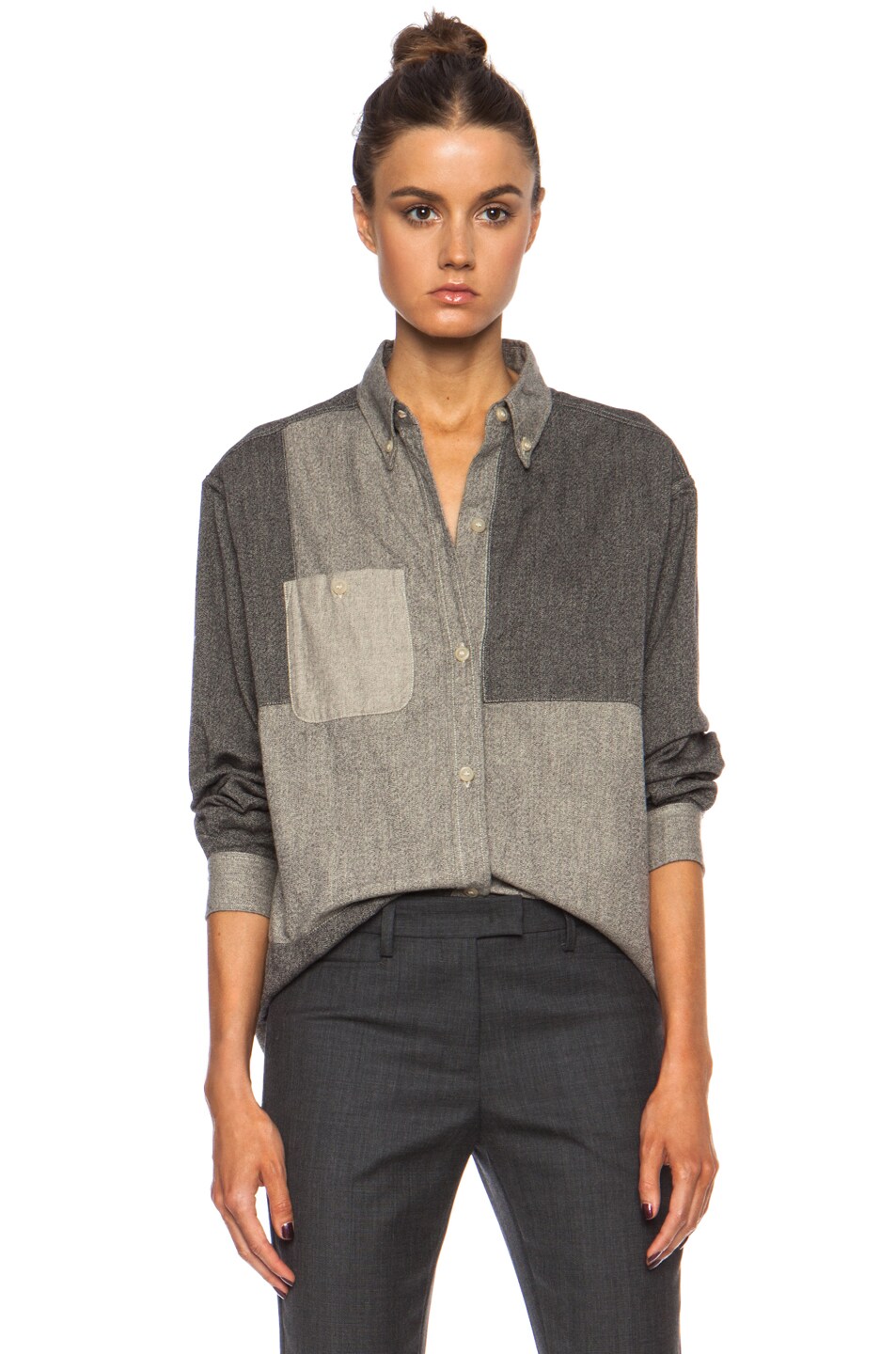 Image 1 of Isabel Marant Etoile Paden Cotton Shirt in Grey