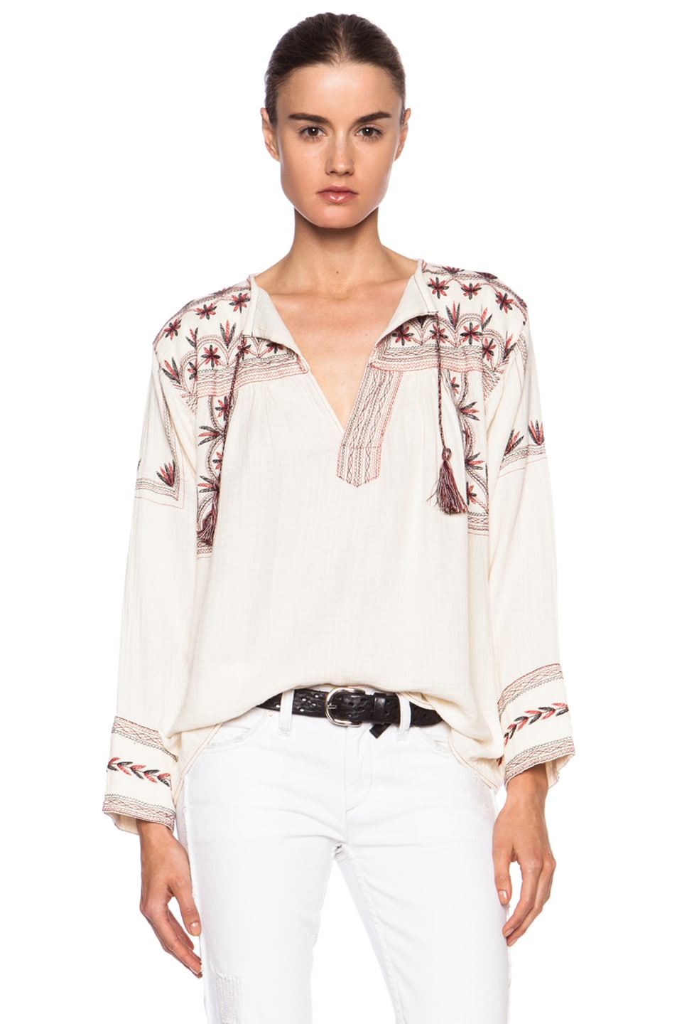 Image 1 of Isabel Marant Etoile Vicky Andes Cotton Top in Ecru