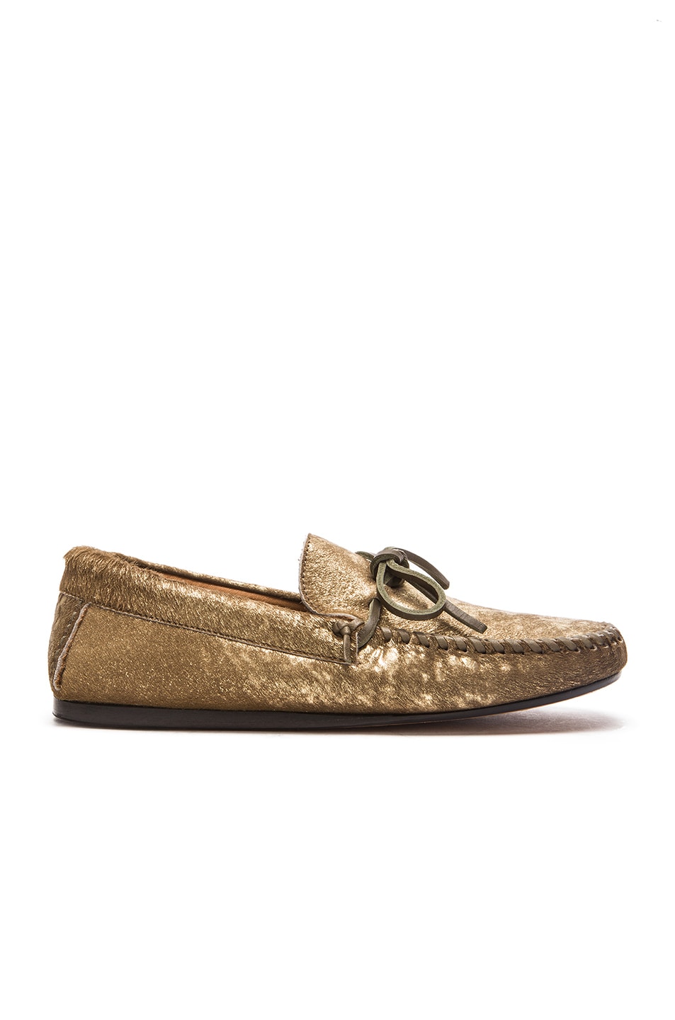 Image 1 of Isabel Marant Etoile Fodih Calf Hair Moccasins in Dore