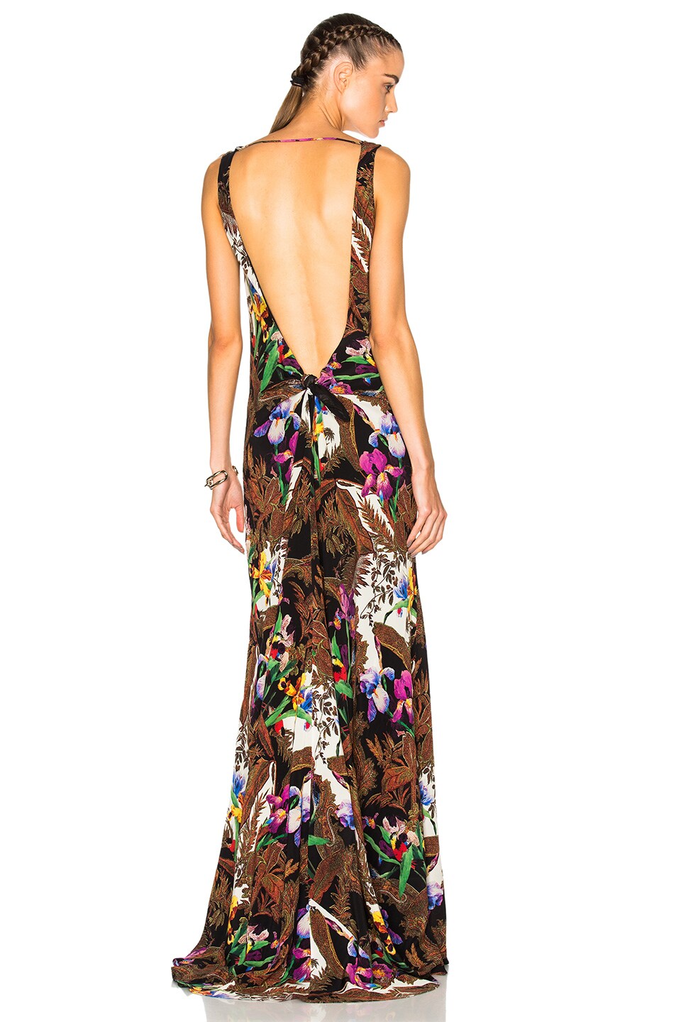 Image 1 of Etro Backless Printed Maxi Dress in Multi