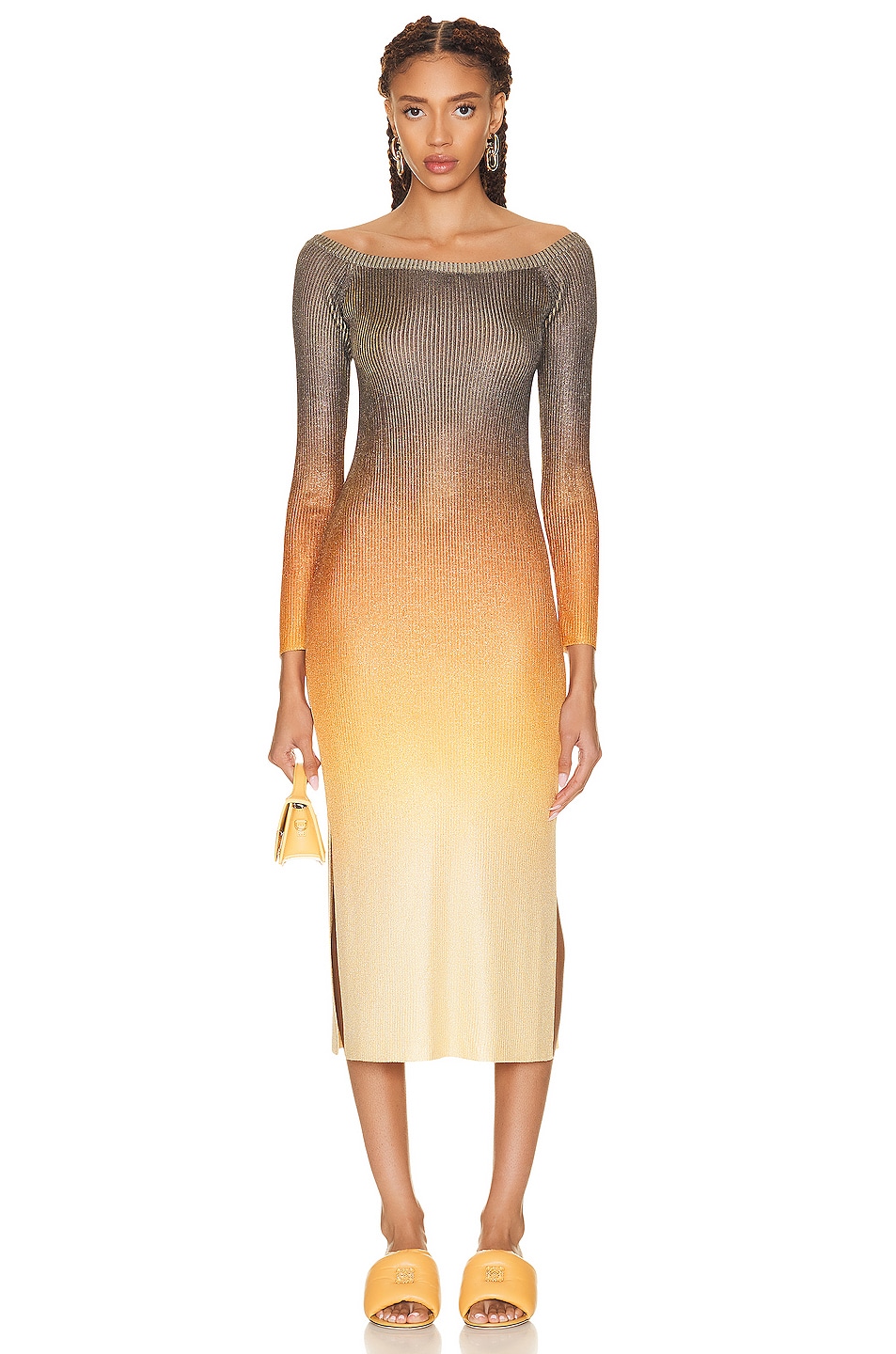 Image 1 of Etro Long Sleeve Dress in Arancio