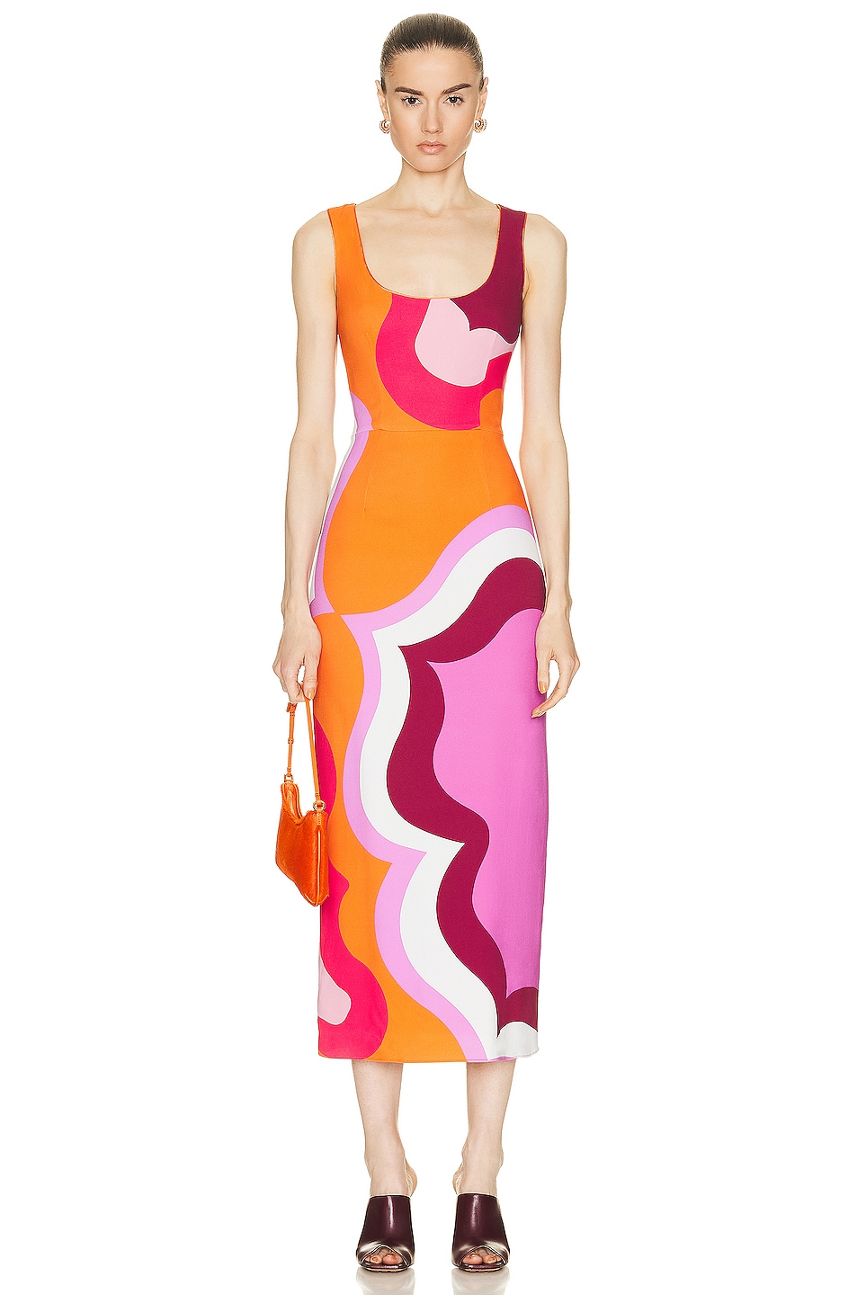 Image 1 of Etro Sleeveless Sheath Dress in Arancio