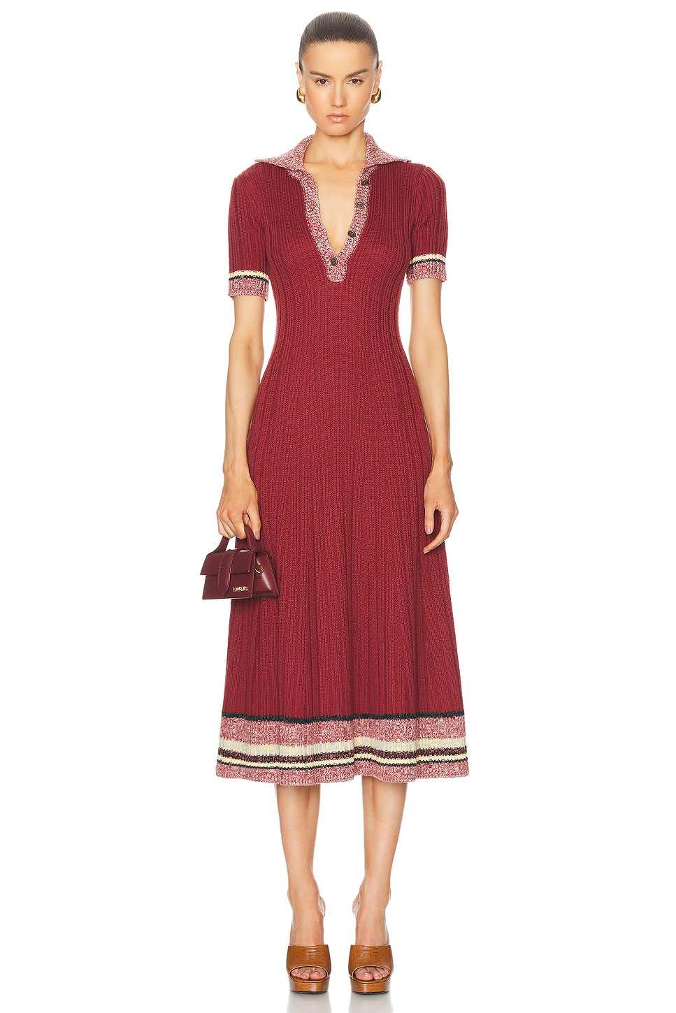 Image 1 of Etro Knit Midi Dress in Dark Aubergine