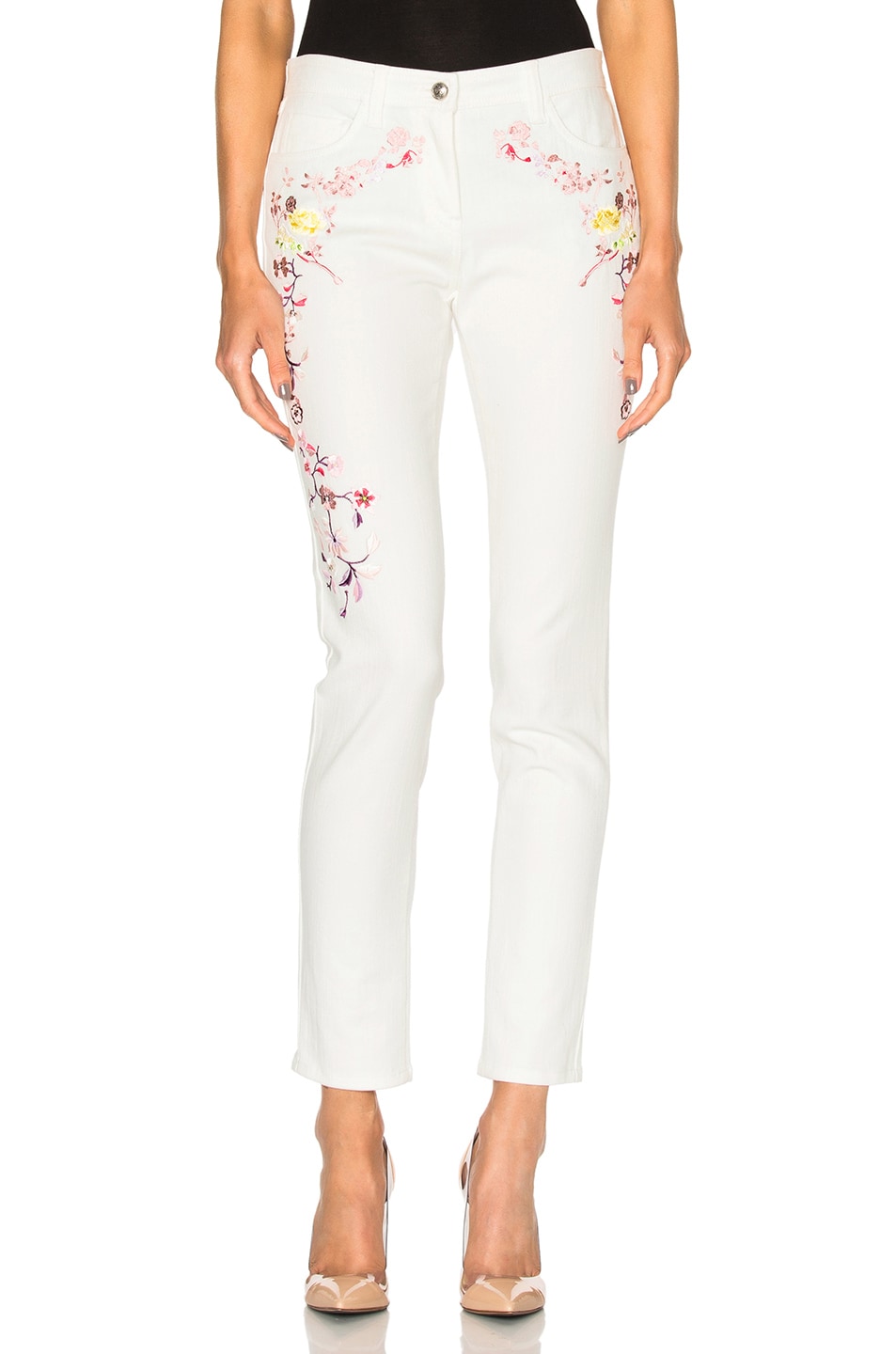 Image 1 of Etro Embroidered Jeans in White