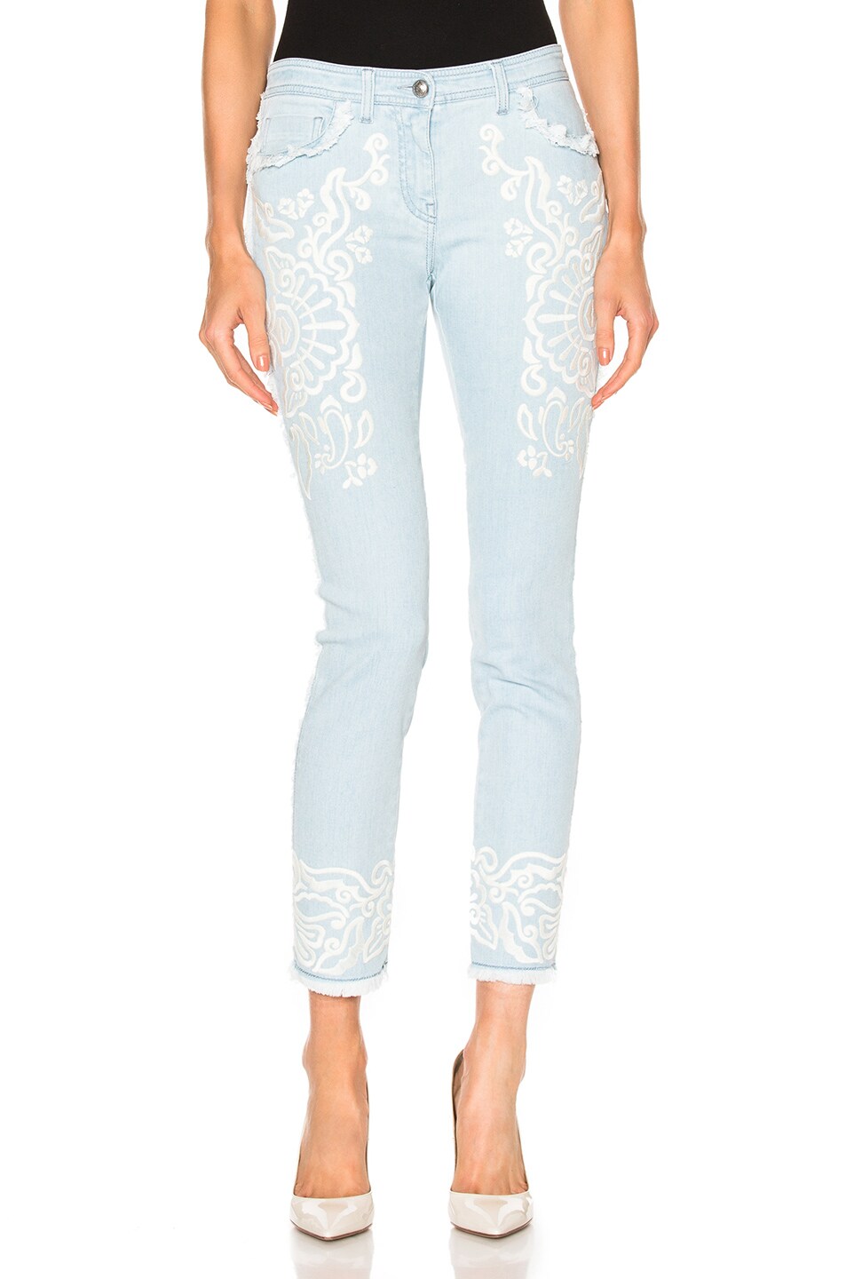 Image 1 of Etro Embroidered Jeans in Blue