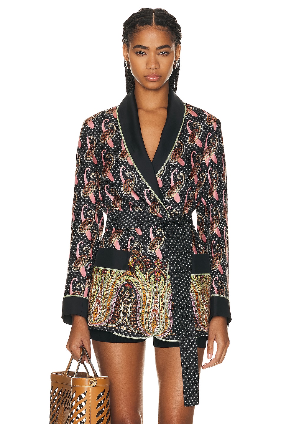 Image 1 of Etro Belted Sweater in Nero