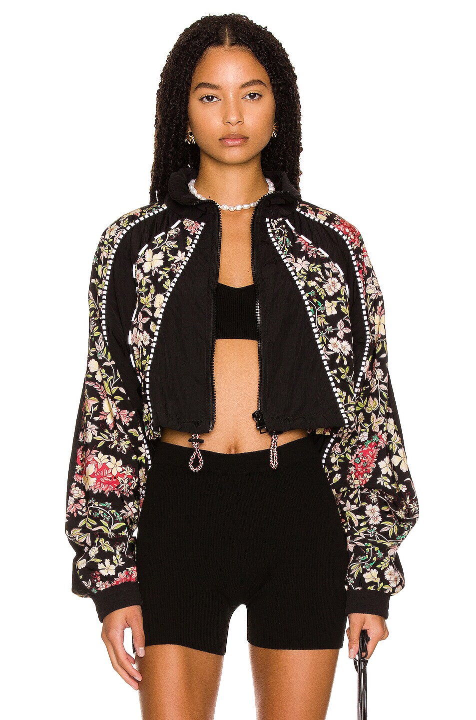 Image 1 of Etro Floral Bomber Jacket in Nero