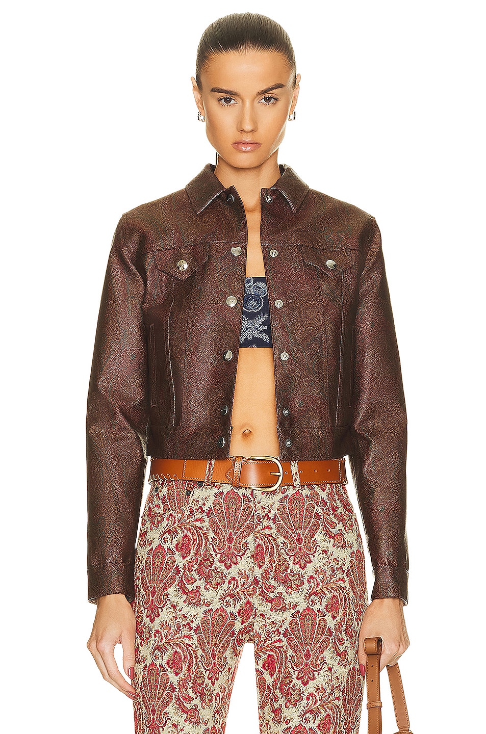 Image 1 of Etro Button Up Jacket in Rosso