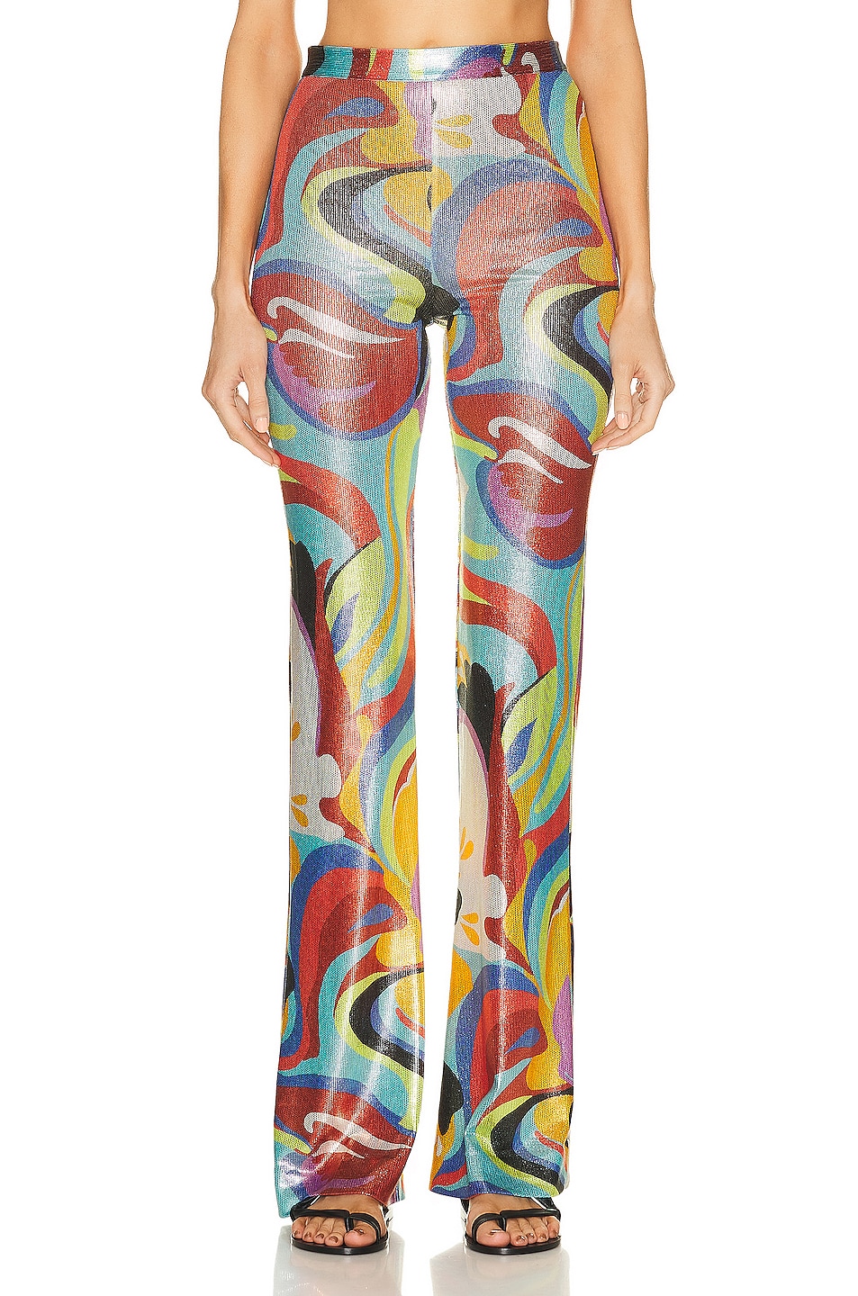 Image 1 of Etro High Waisted Flare Pant in Multicolor