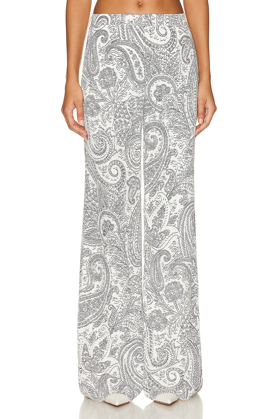 Image 1 of Etro Wide Leg Trouser in Bianco