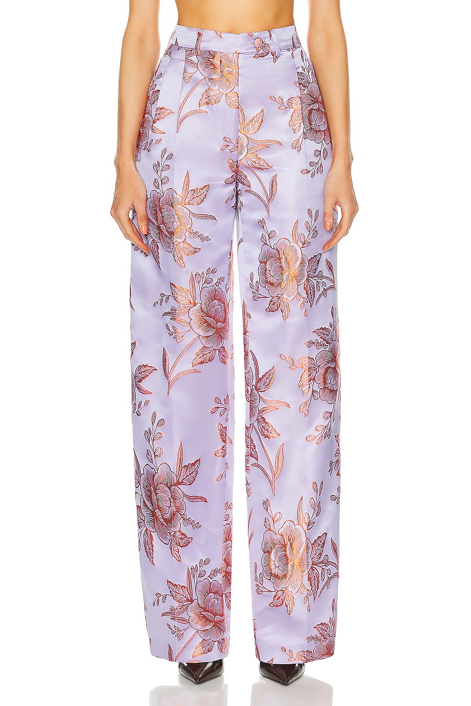 Image 1 of Etro Floral Trouser in Purple & Peach