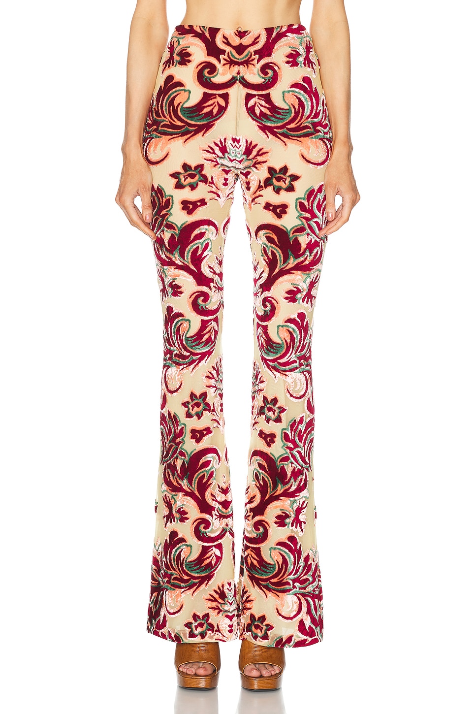 Image 1 of Etro Flare Trouser in Multicolour On Yellow Base