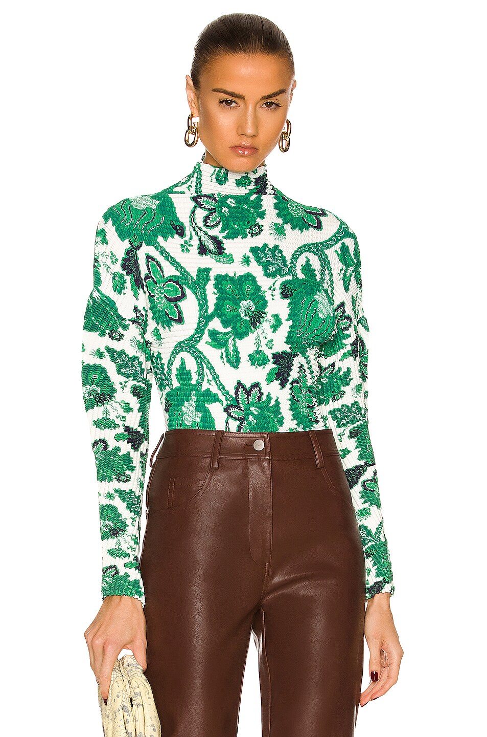 Image 1 of Etro Chakra Long Sleeve Top in Verde