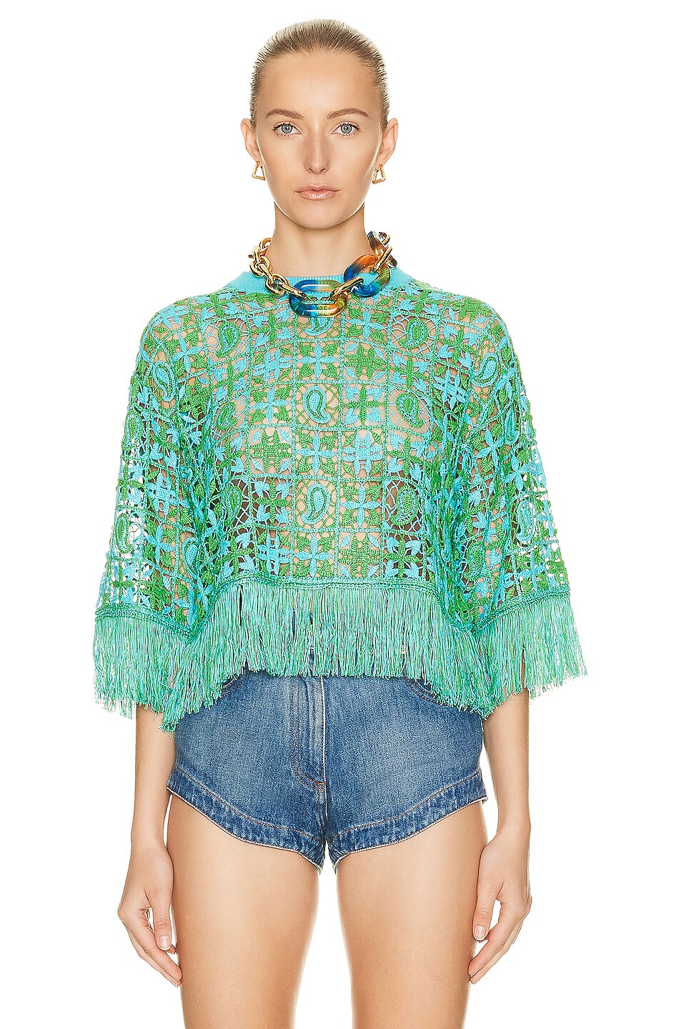 Image 1 of Etro Embroidered Top in Azzurro