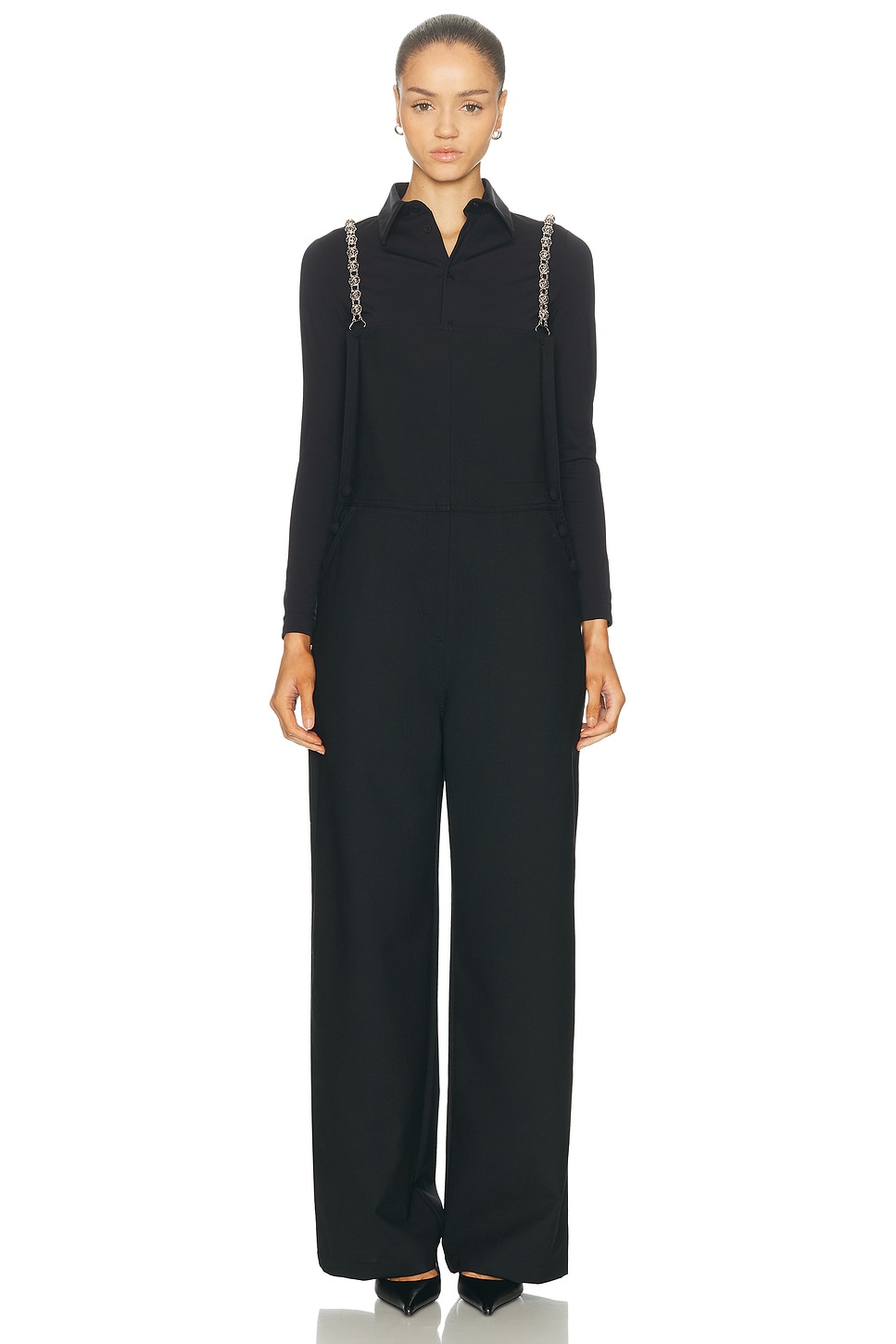 Ezr Chained Suiting Overall In Black