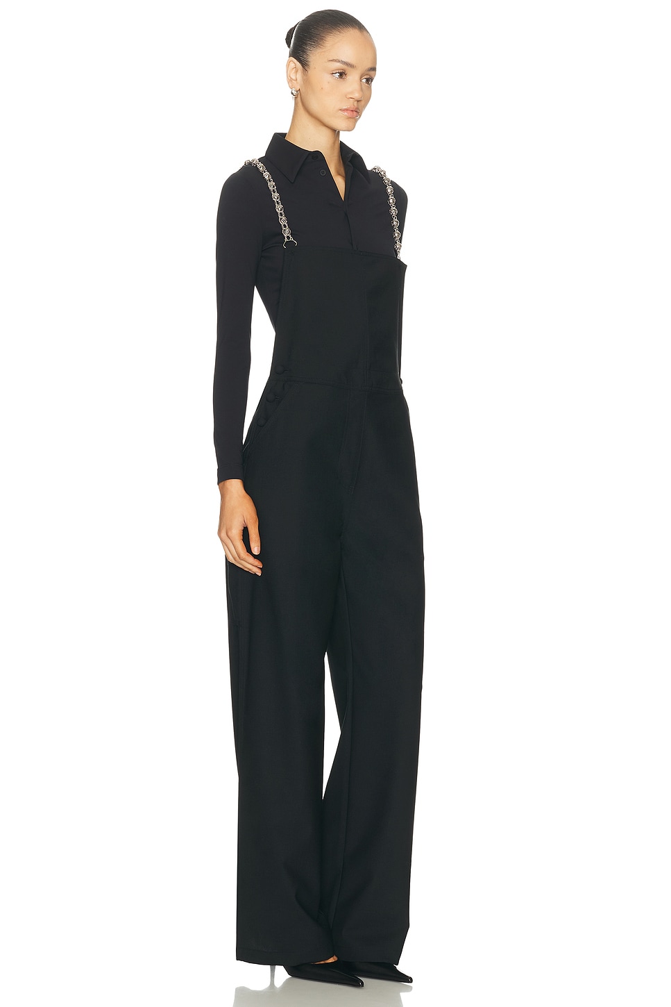 Ezr Chained Suiting Overall In Black