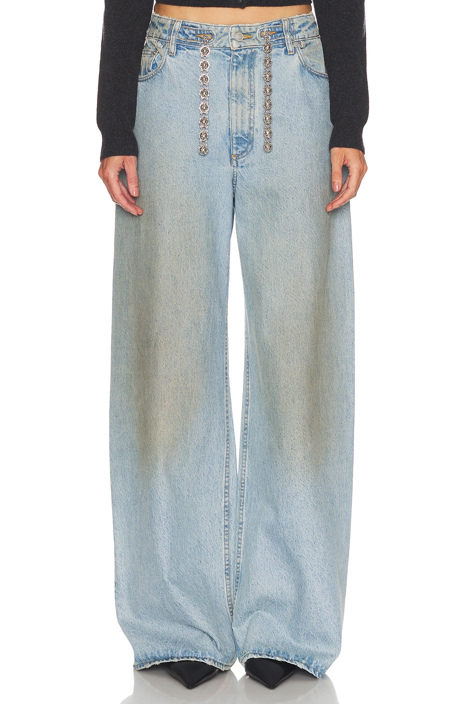 Image 1 of EZR Baggy Chain Wide Leg in Pacific Blue