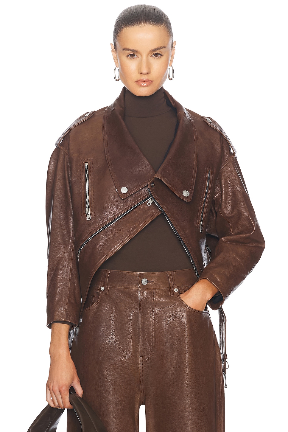 Shop Ezr Biker Jacket In Brown