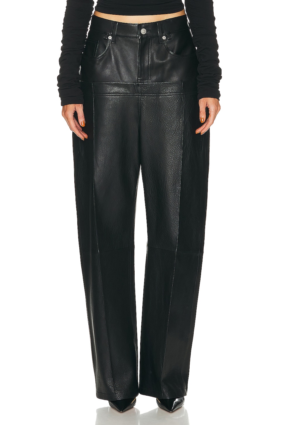 Double Waistband Pant in Black