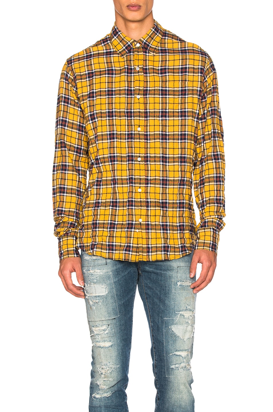Image 1 of Faith Connexion Check Loose Shirt in Yellow & Blue